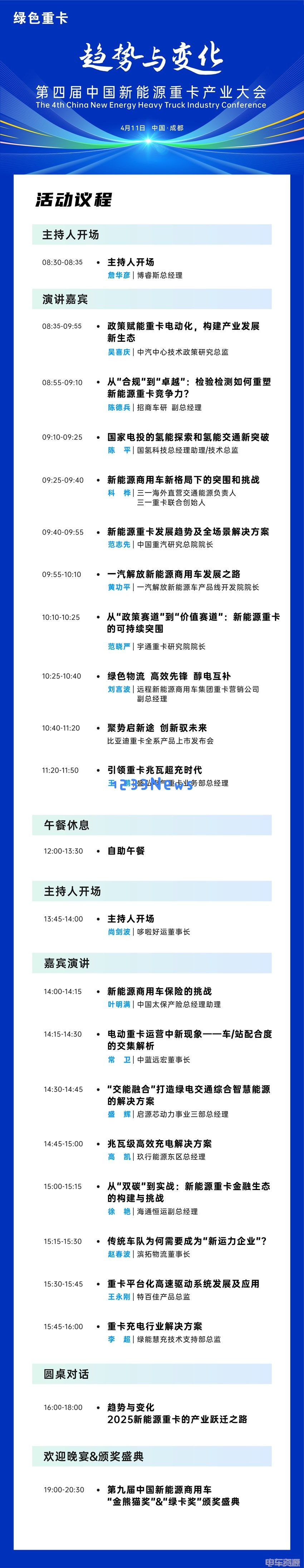 倒计时3天！2025第四届中国新能源重卡产业大会全议程大曝光