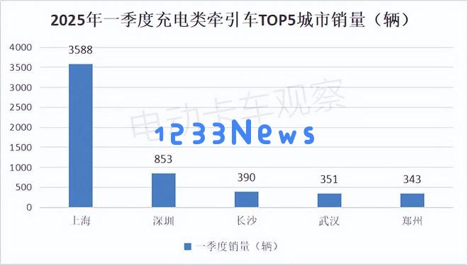 2025年第一季度各类新能源重卡的销售情况及目的地分析