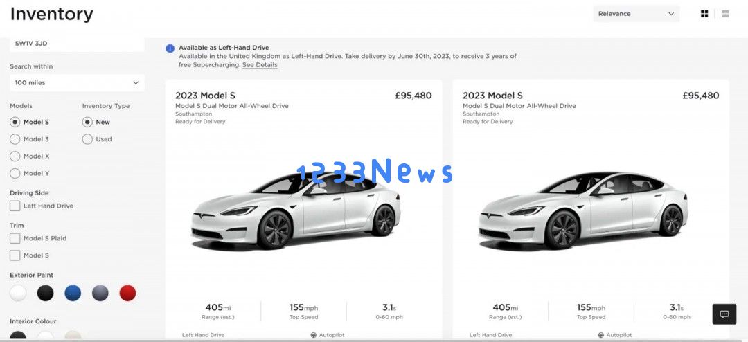 特斯拉宣布停止生产右舵驾驶版本的Model S和Model X，取消相关车型的所有订单