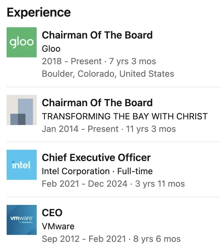 英特尔前CEO找到新工作！掌舵AI+信仰公司Gloo，还要制作激光器