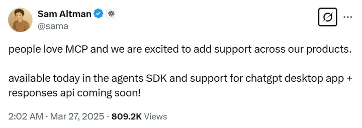 OpenAI最新官宣：Agent SDK支持MCP协议