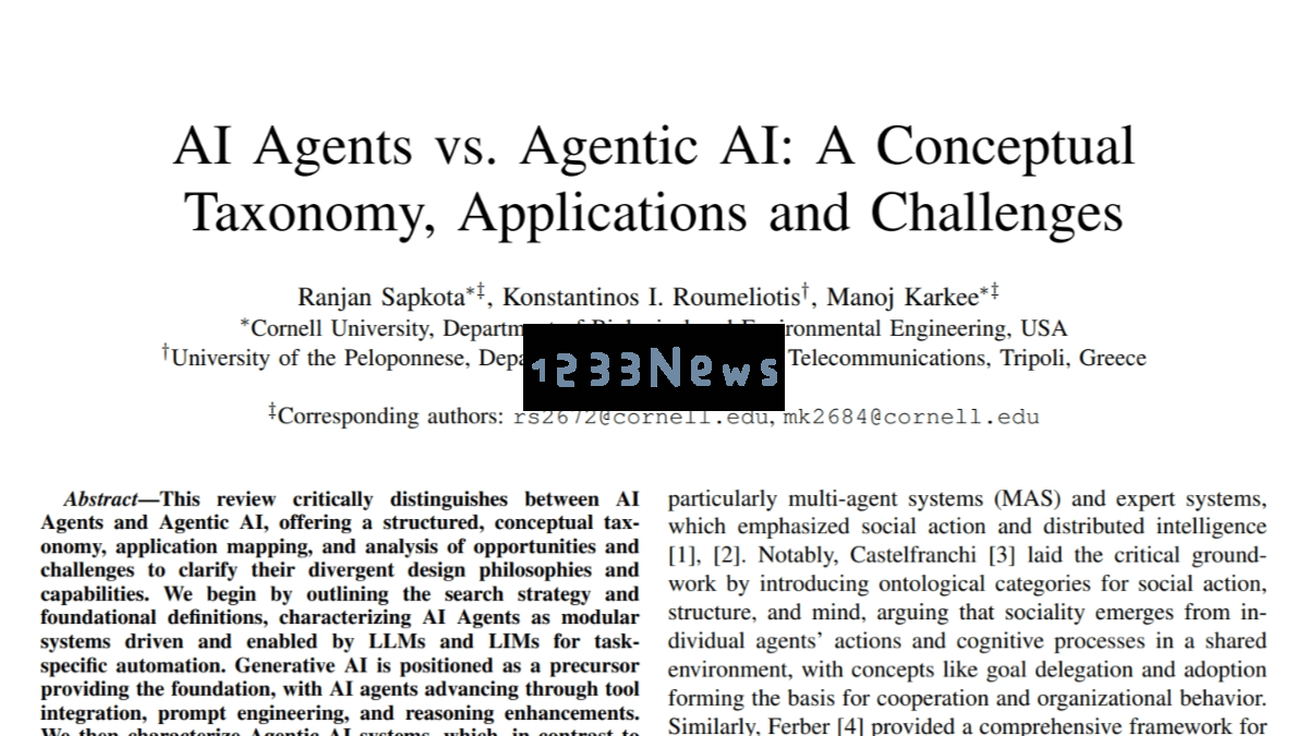 AI Agents vs. Agentic AI A Conceptual Taxonomy, Applications and Challenges