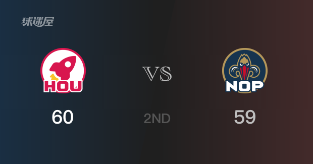 半场结束,火箭小幅领先鹈鹕,比分暂定为60-59 半场结束,火箭小幅领先鹈鹕,比分暂定为60-59
