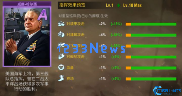 二战风云2将领组合属性是多少