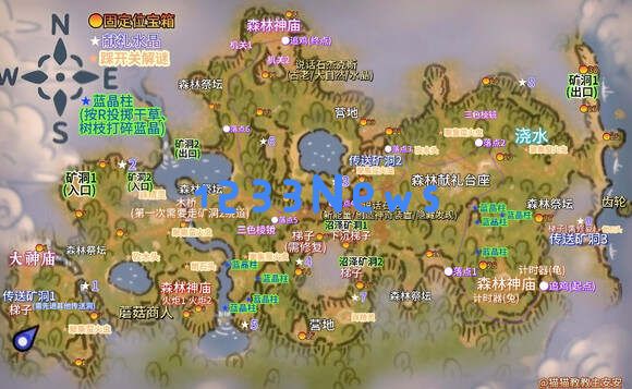 露玛岛全方位地图坐标指南，包括宝箱、商店、NPC、任务和资源分布
