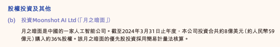 阿里投资对月之暗面细节披露：以8亿美元收购约36%股份