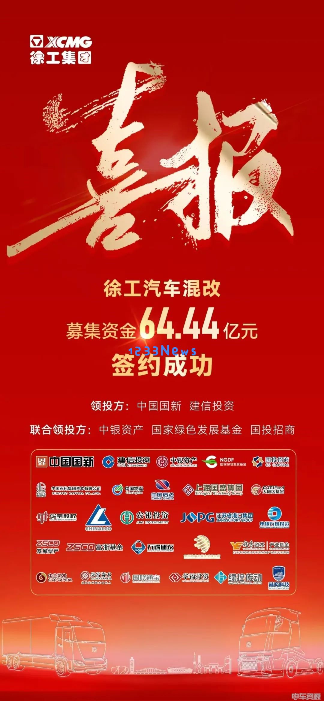 徐工汽车战略投资者签约仪式：引资64.44亿的崭新里程碑