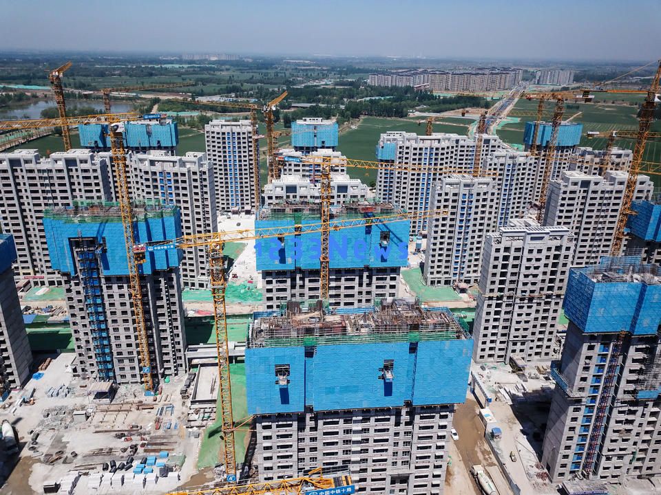 济南起步区大桥安置东区，近百栋安置楼宇迅速崛起彰显城市发展