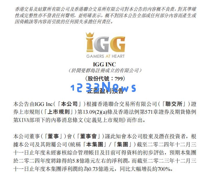 SLG大佬IGG走出“业绩泥潭”：2024年净利润暴涨7倍！：掌握未来游戏市场 新兴力量在崛起