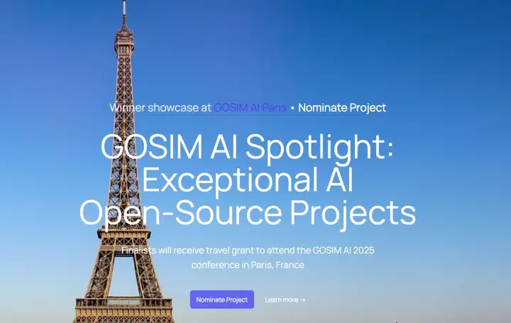全球征集开源 AI 项目共赴巴黎！GOSIM AI Spotlight 邀你开源创新面对面