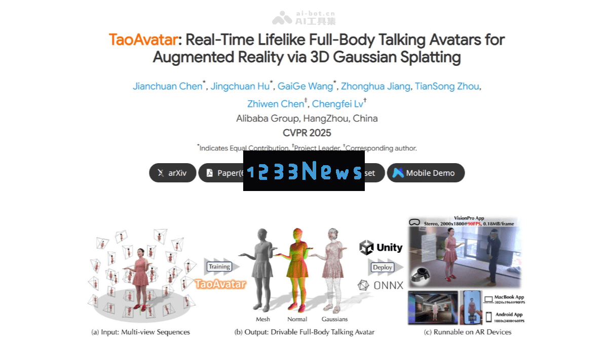 TaoAvatar – 阿里推出的高精度实时3D全身互动数字人技术，重新定义数字交流体验