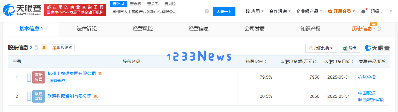 杭州人工智能产业创新中心盛大启动，雄厚注册资本达到亿元级别