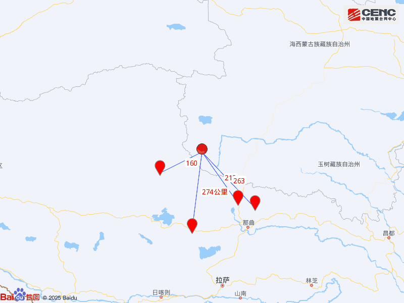 中国地震台网发布消息：青海海西唐古拉区域发生4.2级地震事件