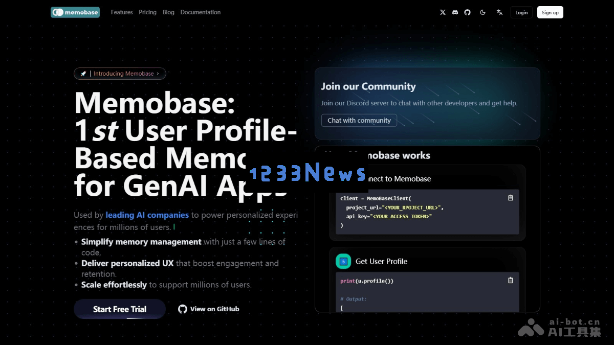 memobase – 一个基于用户个性化画像构建的长期记忆管理系统