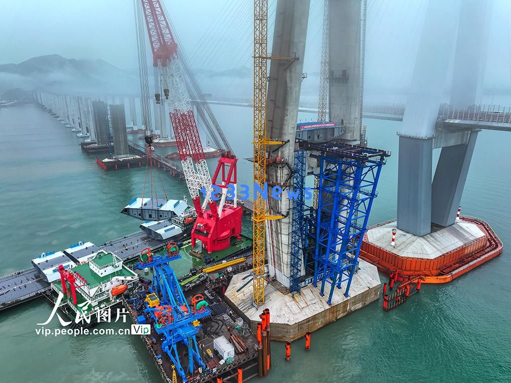 浙江：宁波市域铁路象山港跨海大桥全面进入架梁施工阶段