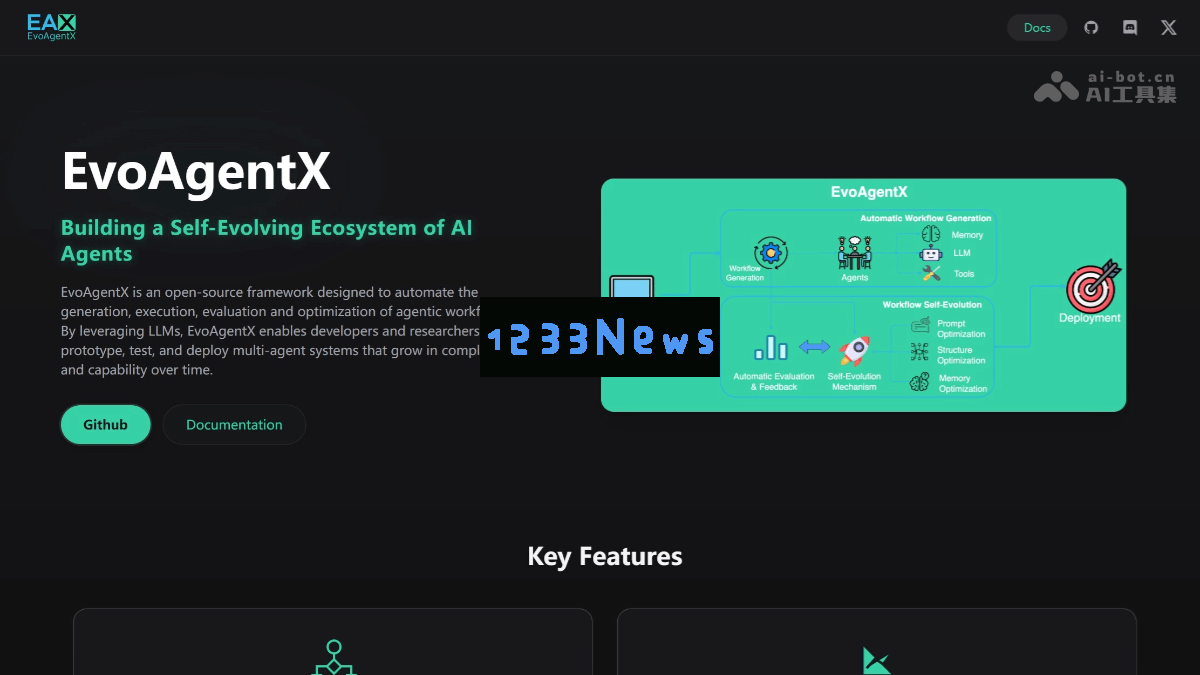 EvoAgentX - 一个开源的AI代理自动化生成与优化框架，助力智能化决策与高效执行