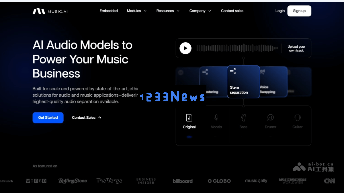 MUSIC.AI – 创新AI音频创作与处理平台，提供音频分离、混音、歌词编辑等多样化功能