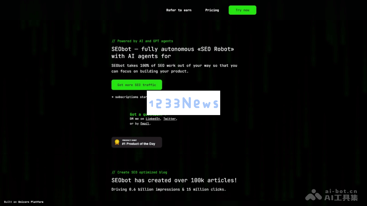 SEObot - 一个专为博客撰写而设计的高效 AI SEO 优化助手
