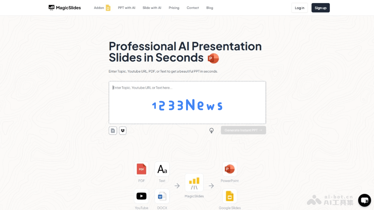 MagicSlides - 利用AI技术自动从YouTube视频、PDF文件和文档中提取重要信息快速生成专业PPT