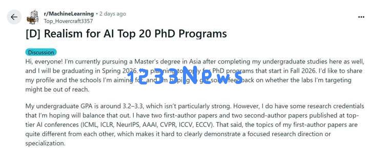 GPA只有3.3，顶会一作两篇，成功杀进TOP 20 AI博士？小哥曝光关键秘诀