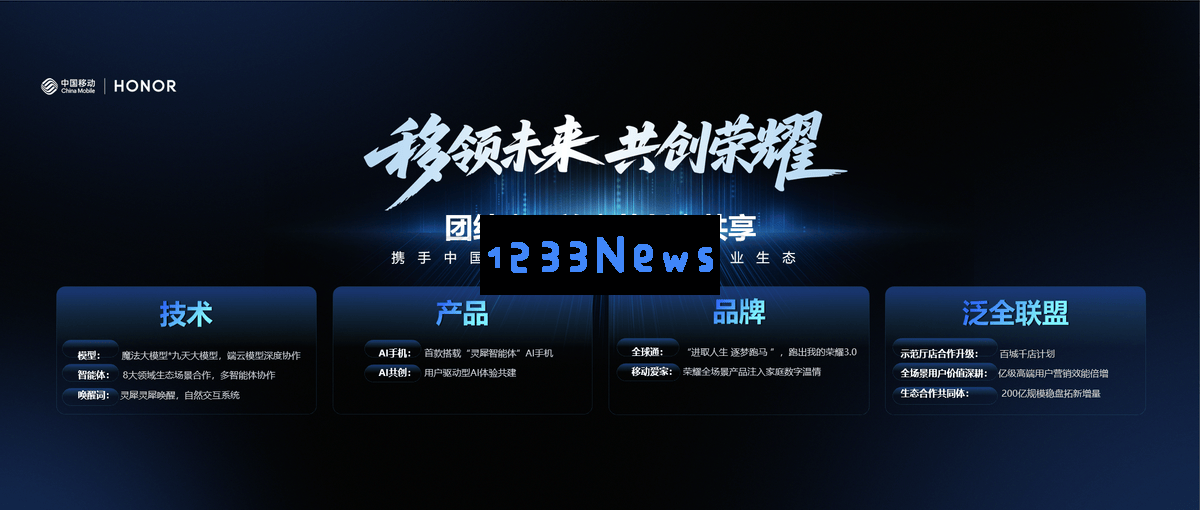 荣耀与中国移动携手合作，共同构建全新AI终端生态系统蓝图