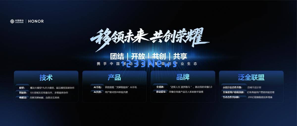 荣耀与中国移动携手合作，共同构建全新AI终端生态体系蓝图