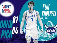 2025年NBA选秀黄蜂队成功挑中来自杜克大学的天赋射手康-克努佩尔