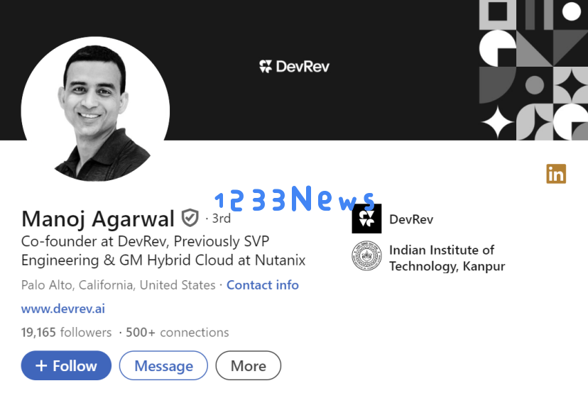 前Nutanix创始人，创建全面集成的CRM平台DevRev，OpenAI早期投资人投资，估值11亿美元