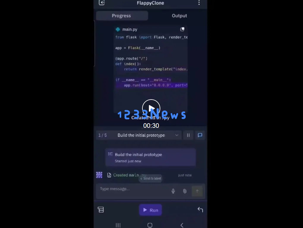 告诉 Replit 的 AI 代理您的应用想法，它将为您编码和部署