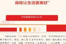 “责任与关爱，保险为我们的生活增添美好”中华财险贵州分公司举办7·8保险公众宣传活动
