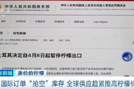 全球供应紧张导致柠檬价格攀升，国际订单迅速“抢购”库存现象加剧