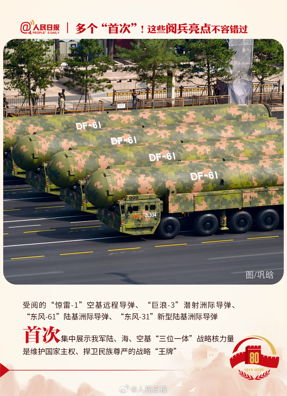 九三阅兵首次揭示的重磅新亮点与创新成就