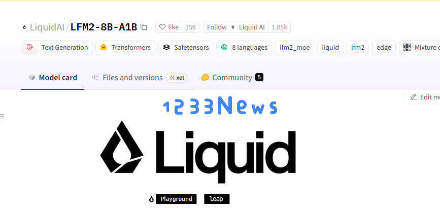 Liquid AI推出LFM2-8B-A1B：8B参数仅激活1.5B，在手机上实现4B级AI处理速度！