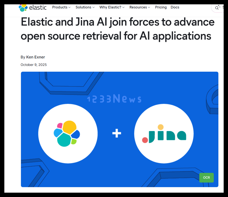 Elastic 成功收购 Jina AI，助力推动人工智能搜索技术的持续创新与发展