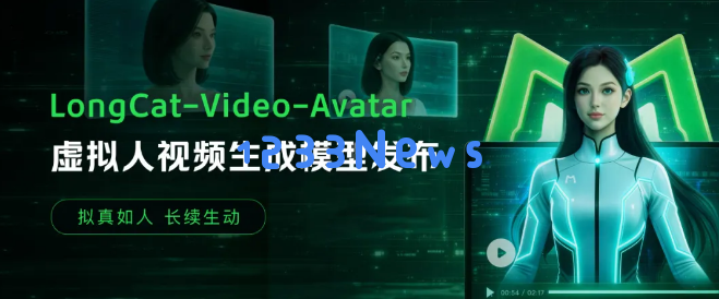 美团推出 SOTA 级虚拟人视频生成模型 LongCat-Video-Avatar