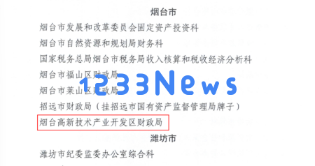 烟台高新区财政局被评为“山东省财政管理工作先进集体”荣誉称号