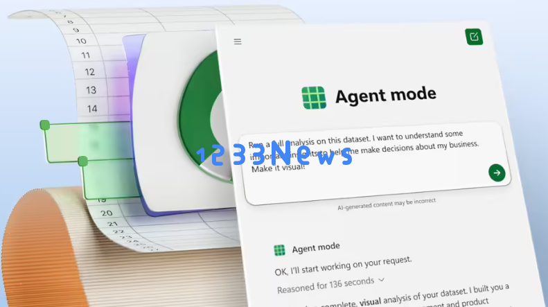 ​微软 Excel 网页版全新 “智能体模式” 上线，AI 助力高效数据处理