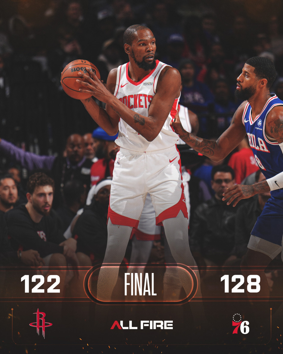 NBA高清回放录像：火箭对阵76人（1月23日）马克西与恩比德携手贡献68分精彩表现