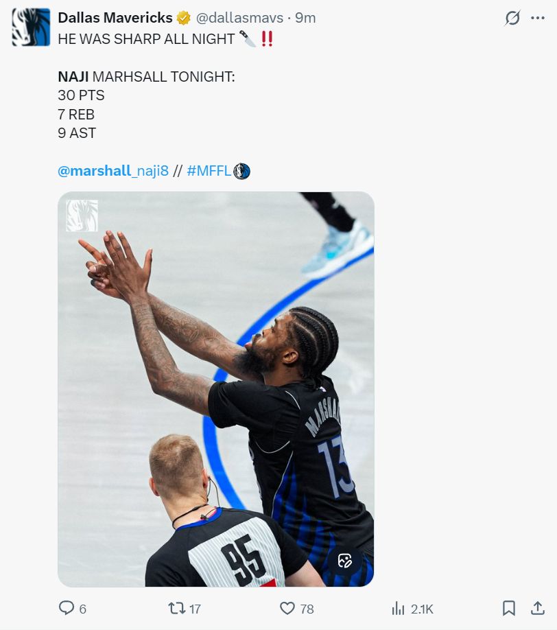 侠媒力挺马绍尔为球队非卖品！轰30+9+7创下3大纪录仅以900万身价显超值