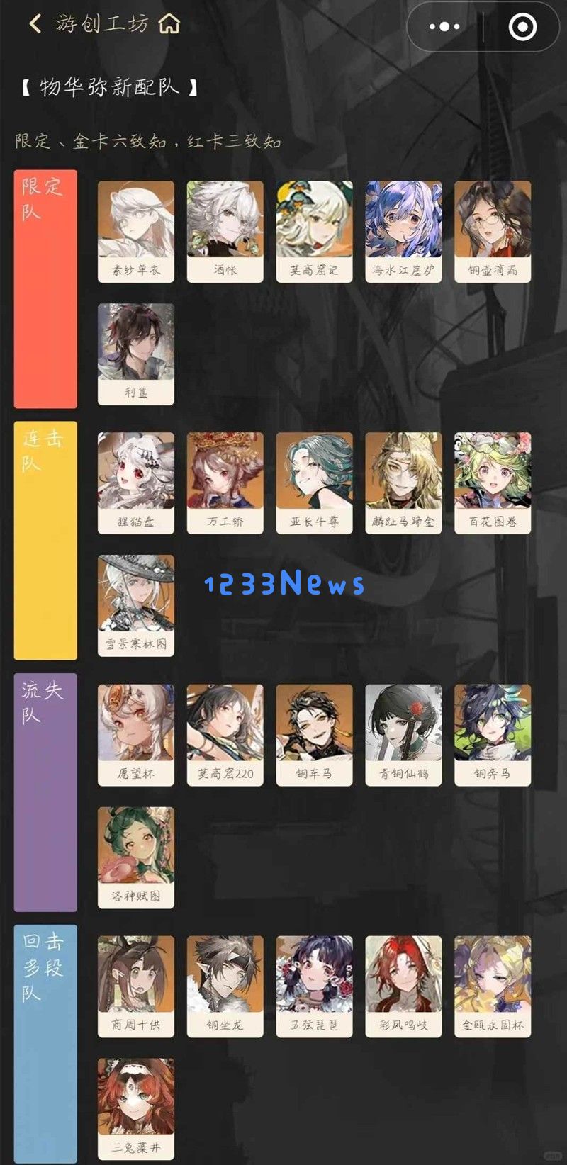 物华弥新配队攻略 2.1版本豪华版配队参考