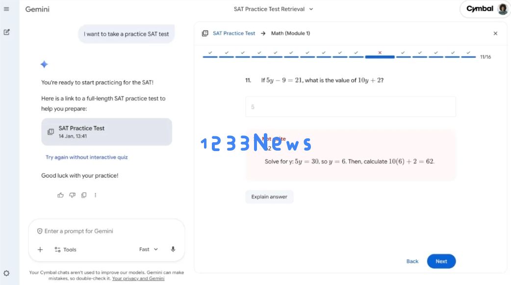​Google 联手权威机构推出免费 SAT 模拟考：Gemini 自动出题纠错